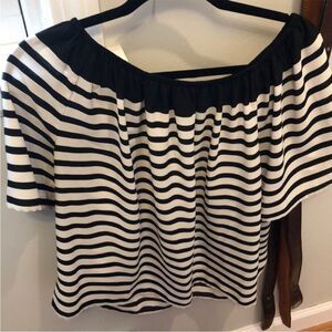 Navy and white striped top